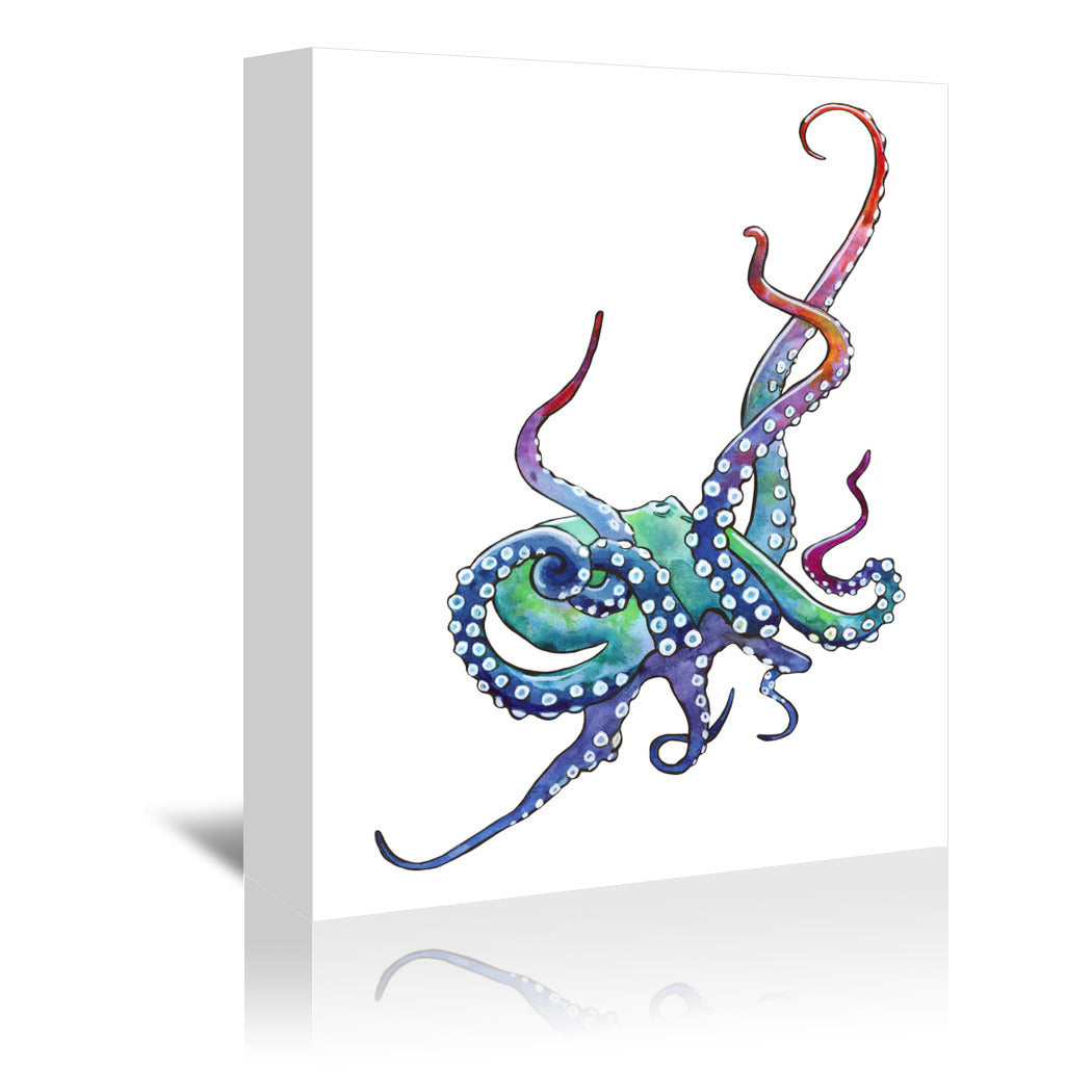 Rainbow Octopus by Sam Nagel Wrapped Canvas - Wrapped Canvas - Americanflat