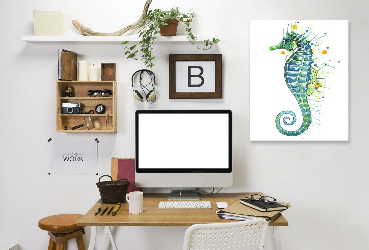 Seahorse Green by Sam Nagel Wrapped Canvas - Wrapped Canvas - Americanflat