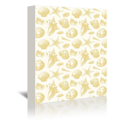 Seashells Pattern Gold by Sam Nagel Wrapped Canvas - Wrapped Canvas - Americanflat