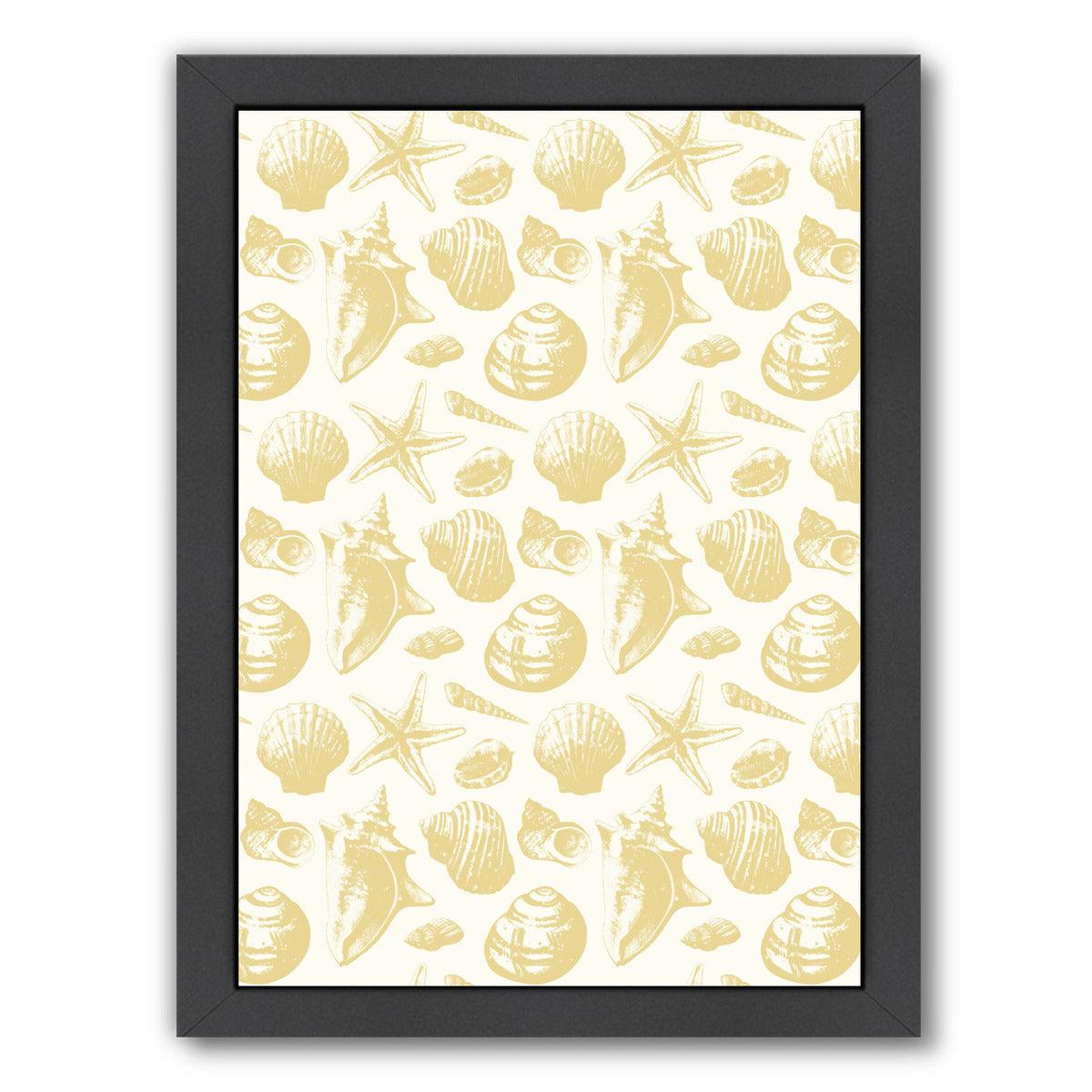 Seashells Pattern Gold by Sam Nagel Framed Print - Americanflat