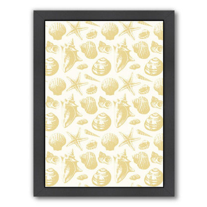 Seashells Pattern Gold by Sam Nagel Framed Print - Americanflat
