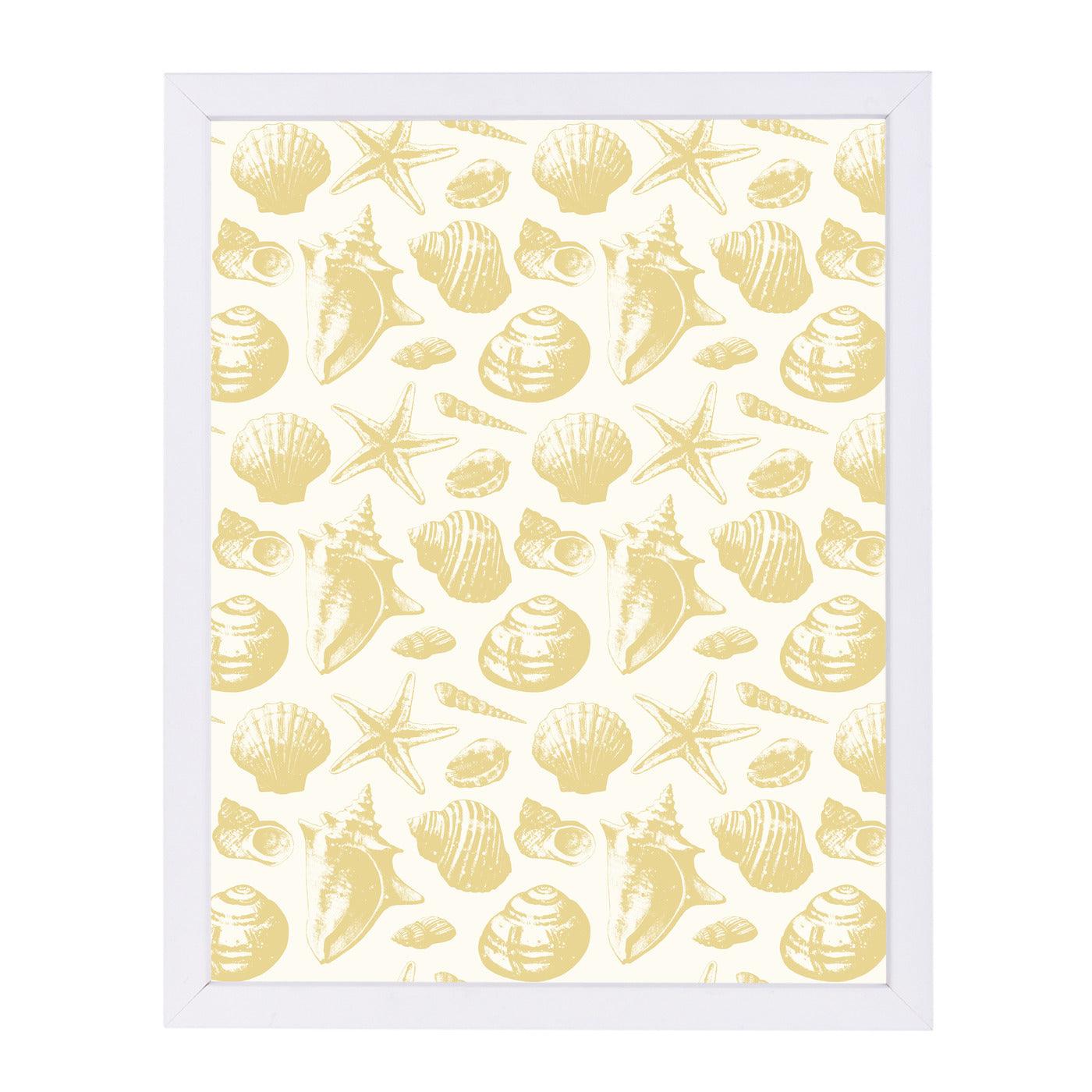 Seashells Pattern Gold by Sam Nagel Framed Print - Americanflat