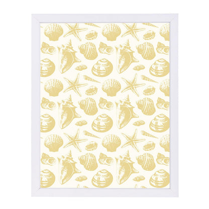Seashells Pattern Gold by Sam Nagel Framed Print - Americanflat