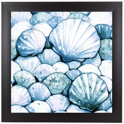 Scallop Shells Aqua by Sam Nagel Framed Print - Americanflat