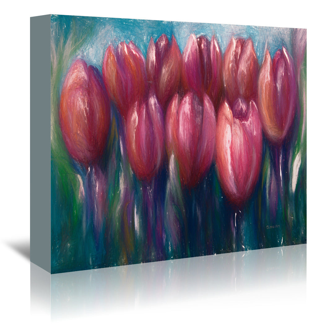 Colorful Tulips by OLena Art Wrapped Canvas - Wrapped Canvas - Americanflat
