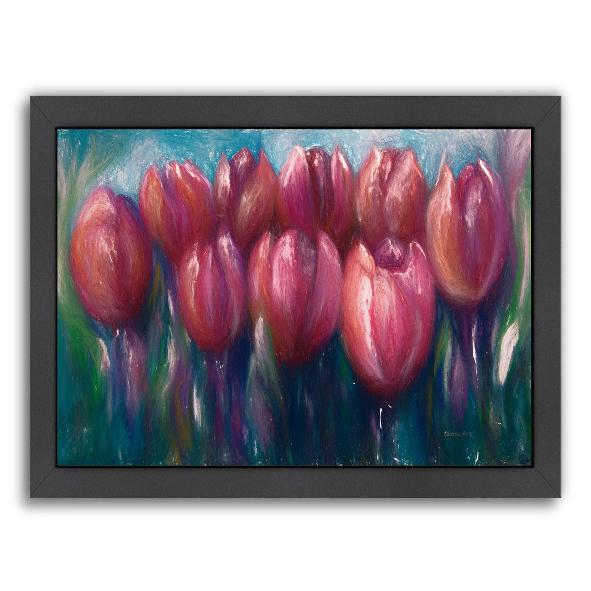 Colorful Tulips by OLena Art Framed Print - Americanflat