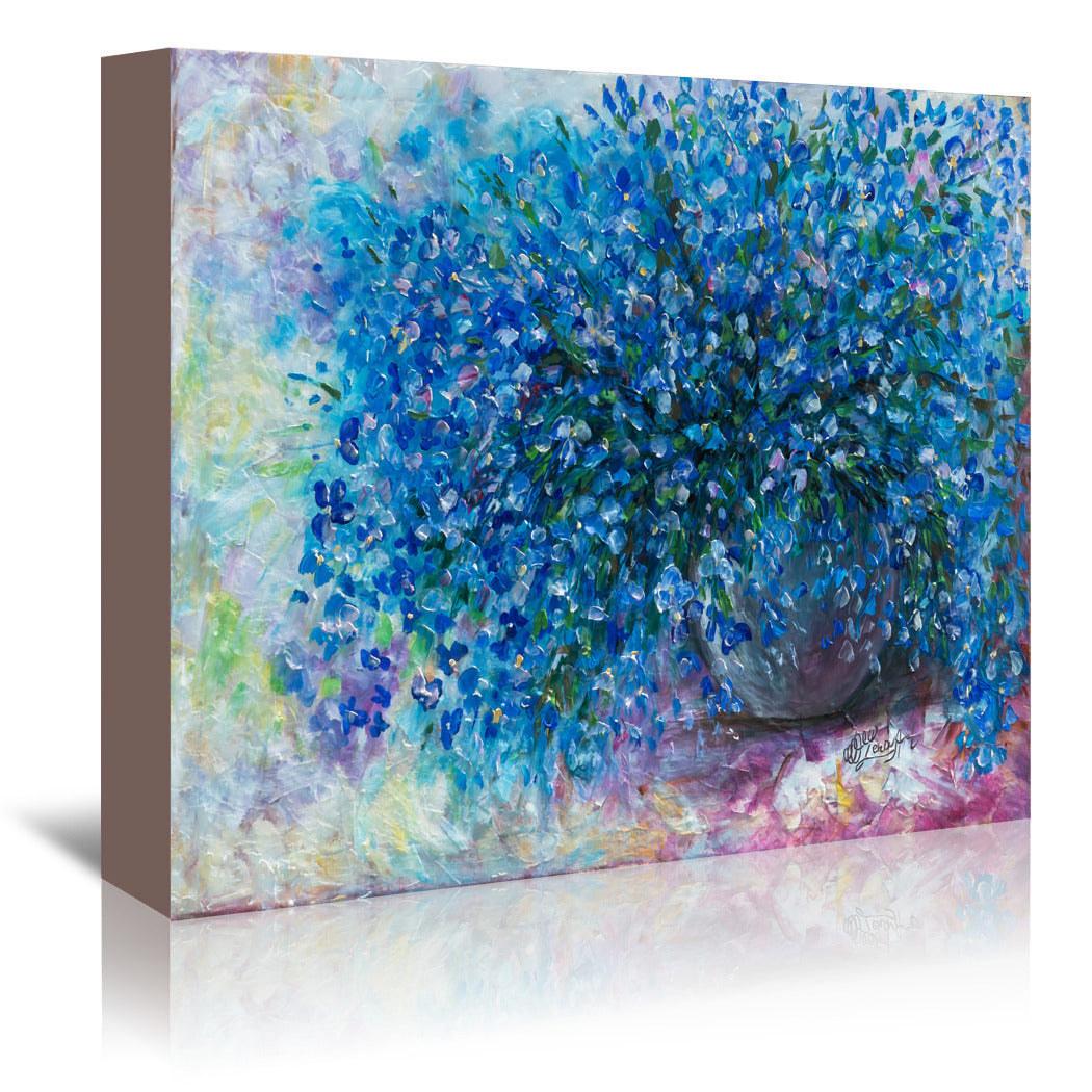 Forget Me Nots by OLena Art Wrapped Canvas - Wrapped Canvas - Americanflat