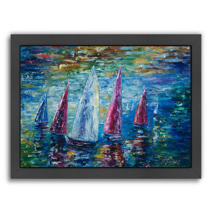 Sails To Night by OLena Art Framed Print - Americanflat