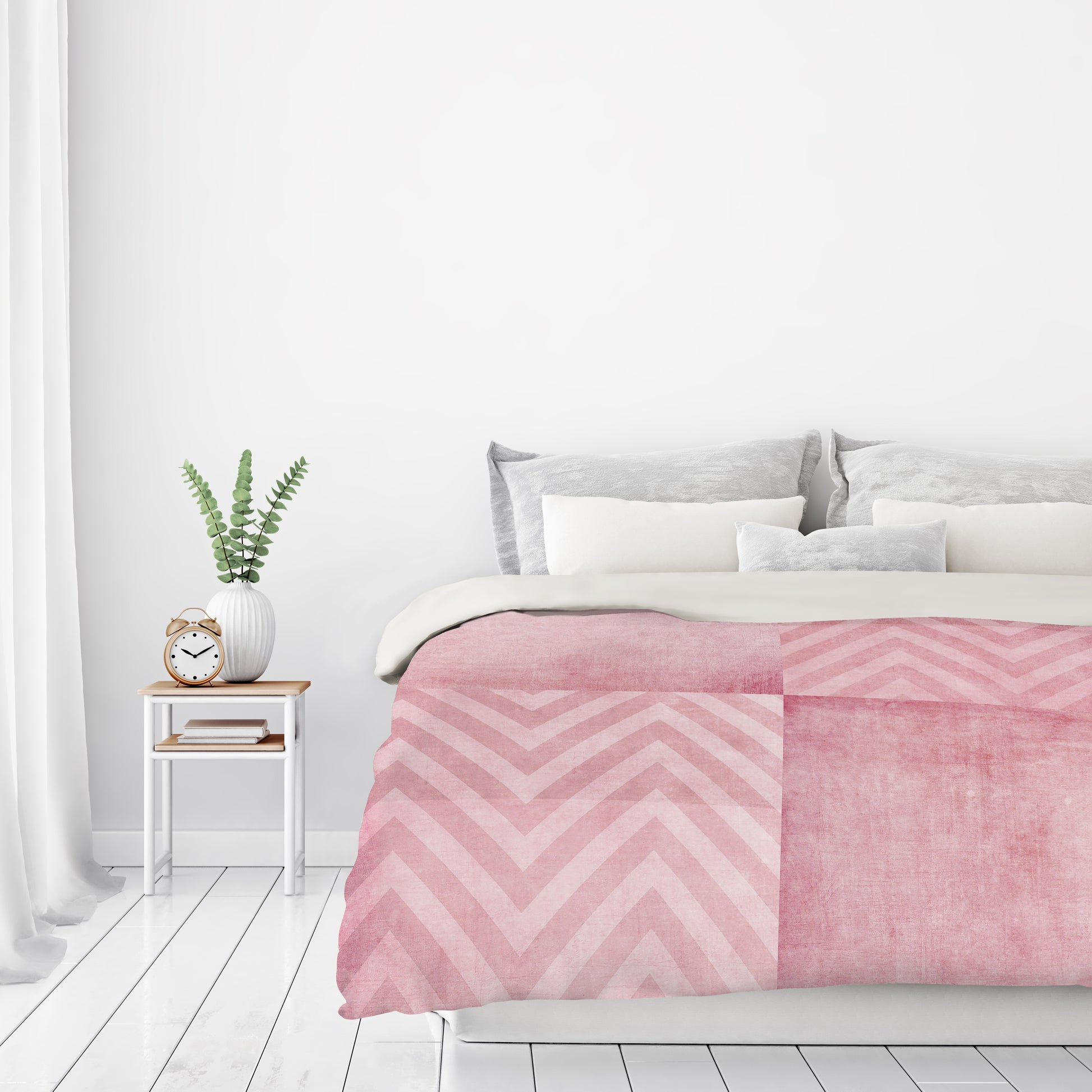 Dusty Pink Chevron by Ingrid Beddoes Duvet Cover - Americanflat