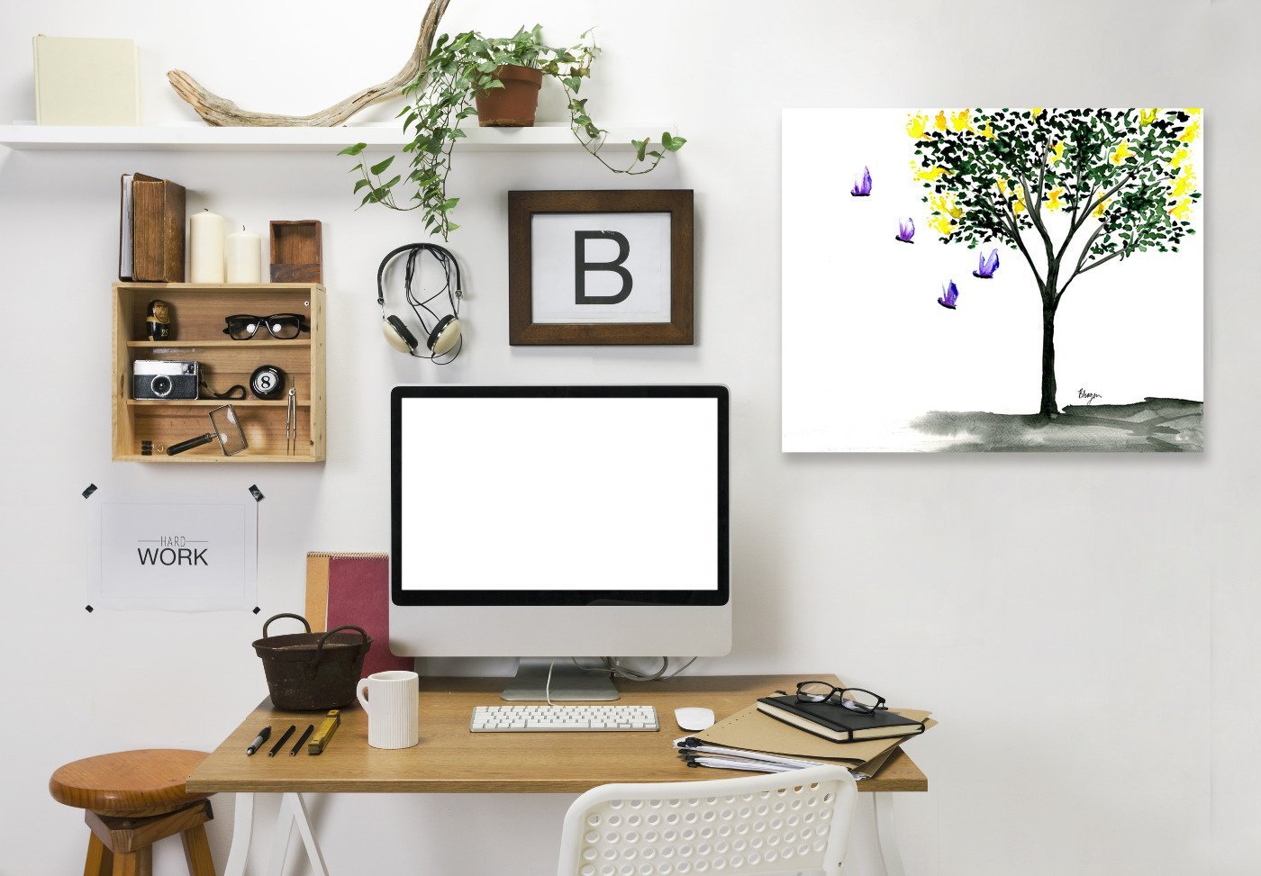 Butterflies and Lilacs by Brazen Design Studio Wrapped Canvas - Wrapped Canvas - Americanflat
