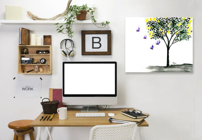 Butterflies and Lilacs by Brazen Design Studio Wrapped Canvas - Wrapped Canvas - Americanflat