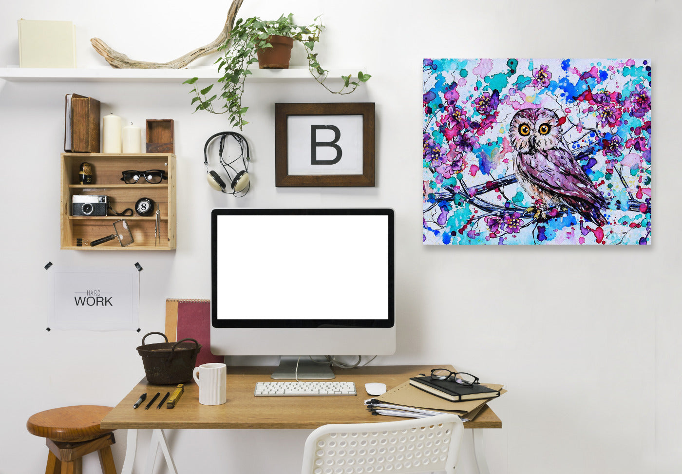 Little Owls 1 by Eve Izzett Wrapped Canvas - Wrapped Canvas - Americanflat