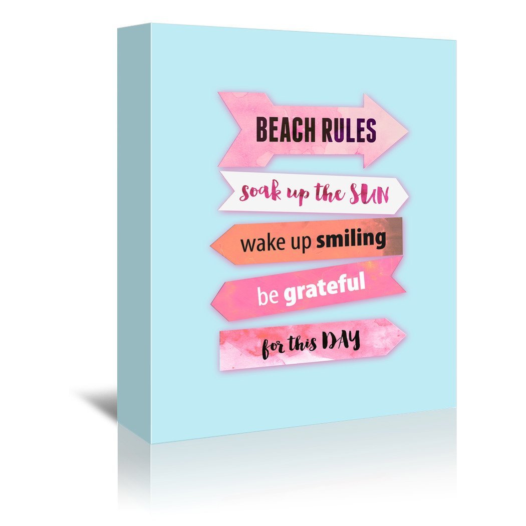 Beach Rules by Emanuela Carratoni Wrapped Canvas - Wrapped Canvas - Americanflat