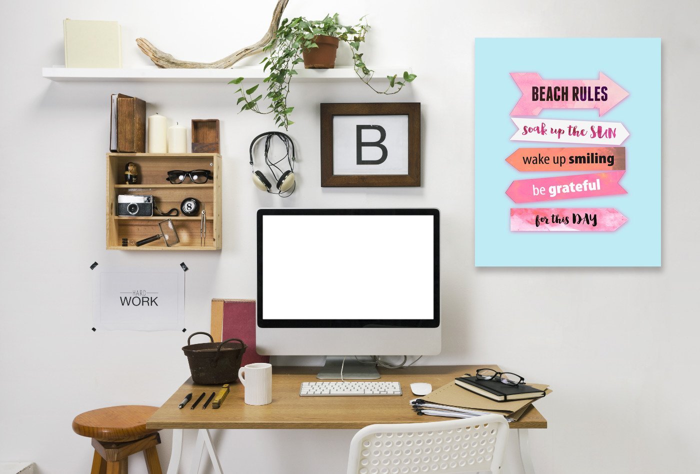 Beach Rules by Emanuela Carratoni Wrapped Canvas - Wrapped Canvas - Americanflat