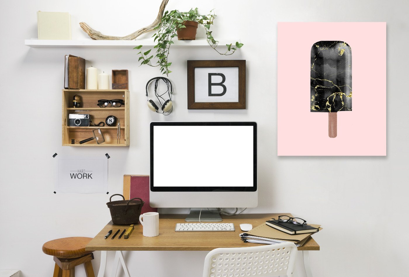 Black Marble And Gold Popsicle by Emanuela Carratoni Wrapped Canvas - Wrapped Canvas - Americanflat