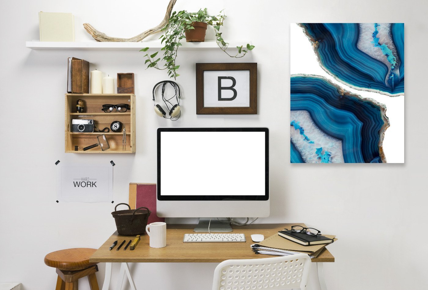 Blue Agate by Emanuela Carratoni Wrapped Canvas - Wrapped Canvas - Americanflat