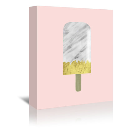 Carrara Marble And Gold Popsicle by Emanuela Carratoni Wrapped Canvas - Wrapped Canvas - Americanflat