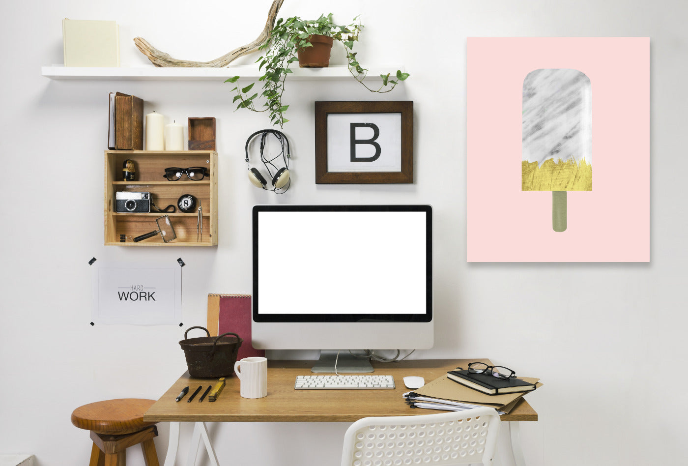 Carrara Marble And Gold Popsicle by Emanuela Carratoni Wrapped Canvas - Wrapped Canvas - Americanflat