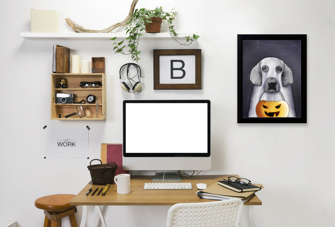 Doggy The Pooh As Ghost by Emanuela Carratoni Framed Print - Americanflat
