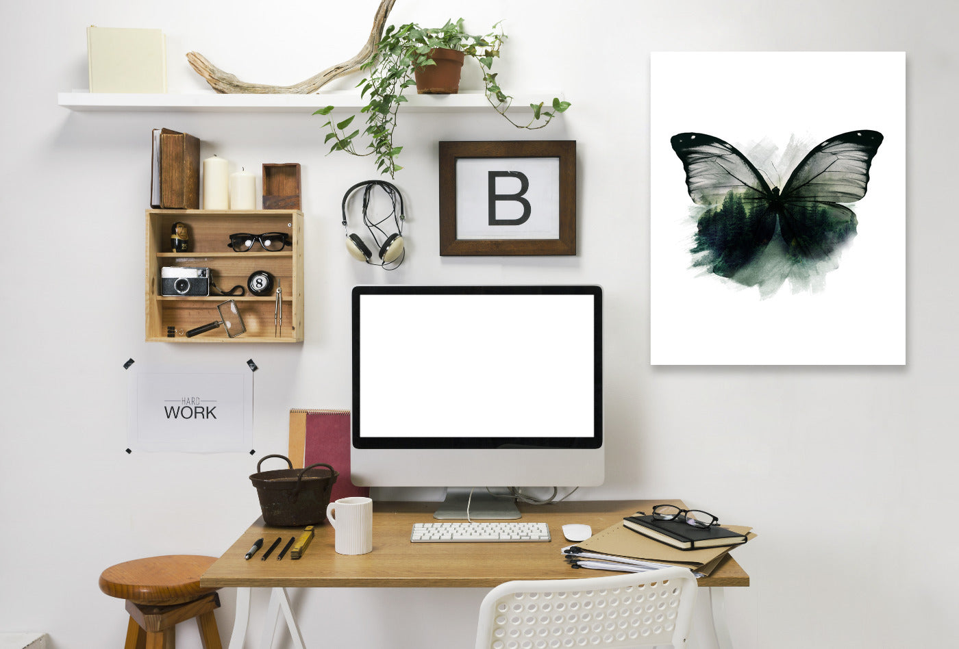 Double Butterfly by Emanuela Carratoni Wrapped Canvas - Wrapped Canvas - Americanflat