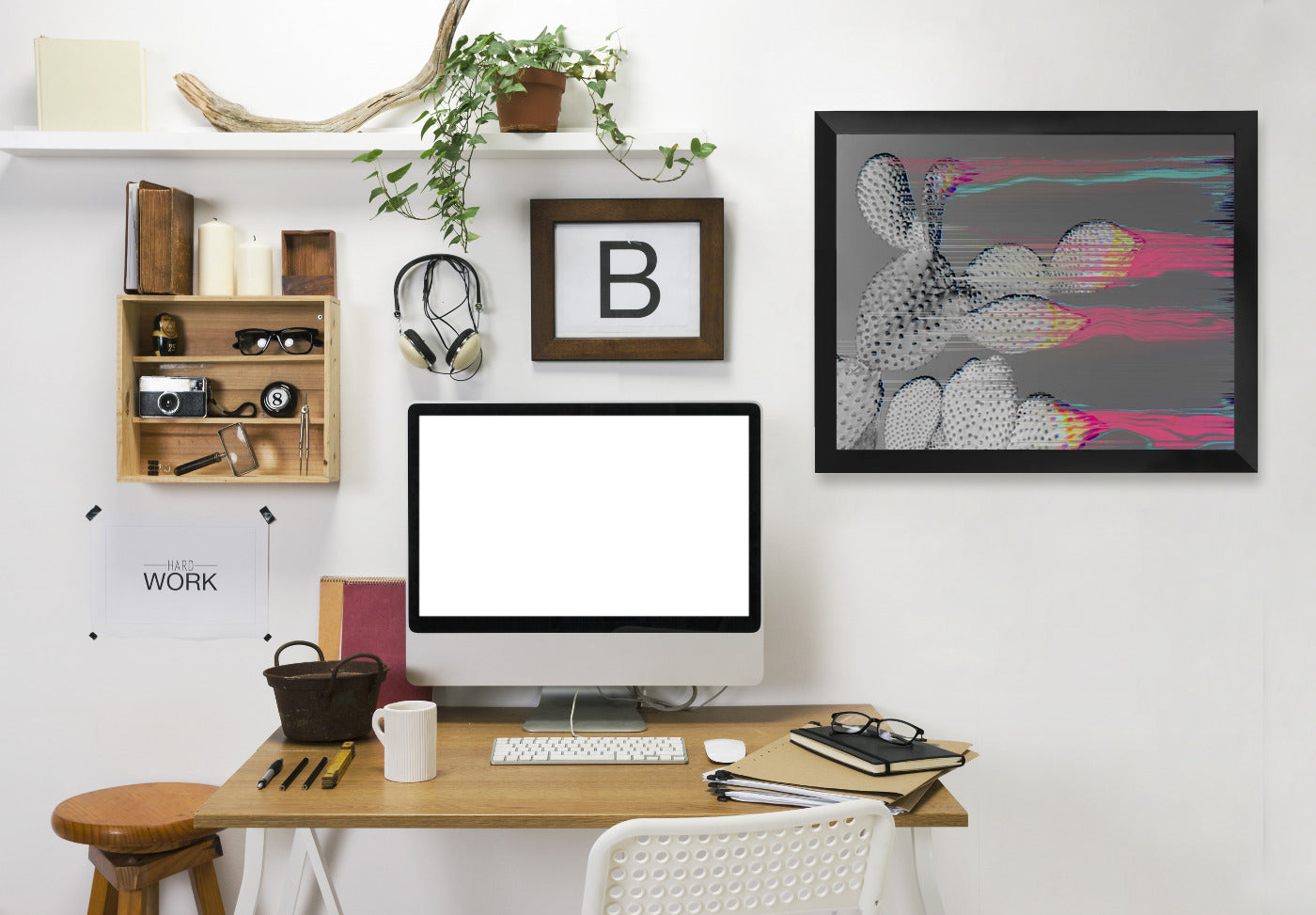 Glitched Cactus by Emanuela Carratoni Framed Print - Americanflat