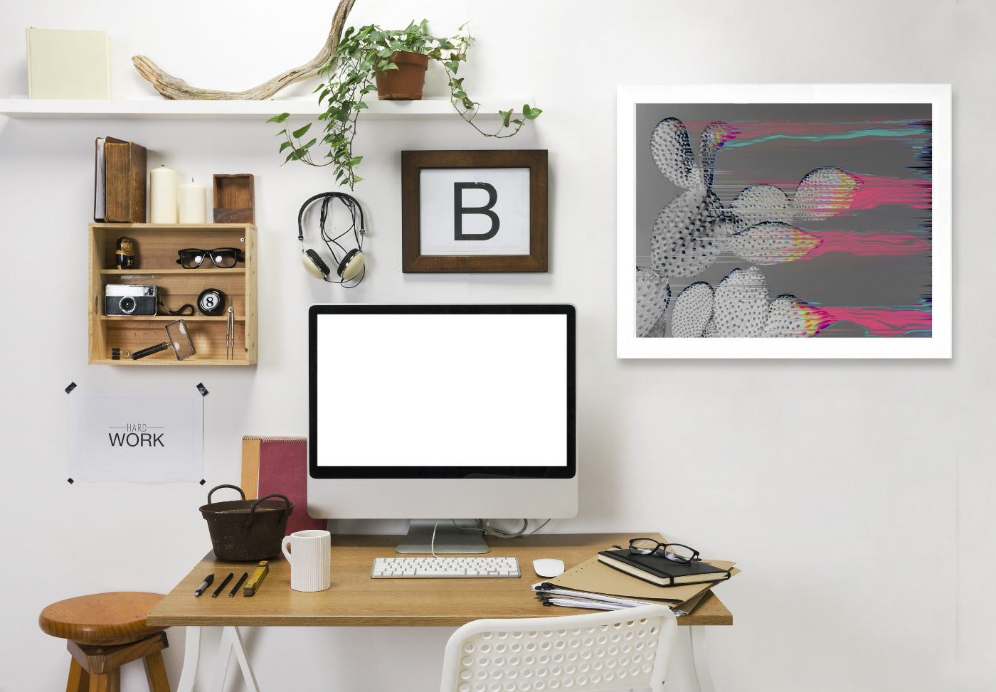 Glitched Cactus by Emanuela Carratoni Framed Print - Americanflat