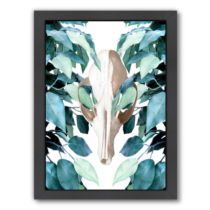 Greenery Skull by Emanuela Carratoni Black Framed Print - Americanflat