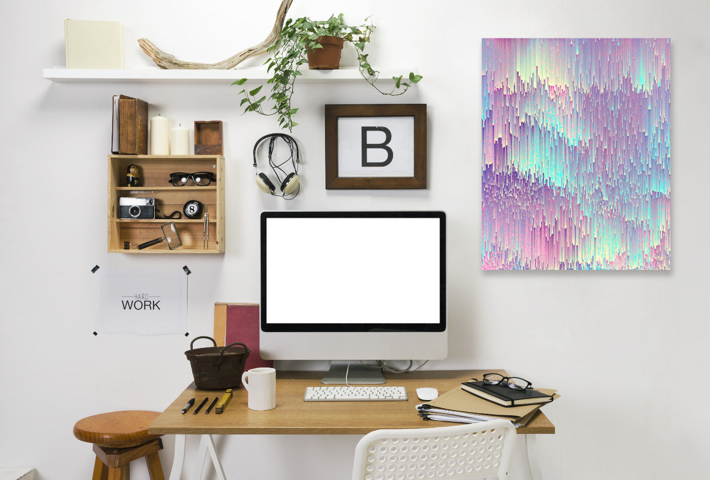 Iridescent Glitches by Emanuela Carratoni Wrapped Canvas - Wrapped Canvas - Americanflat