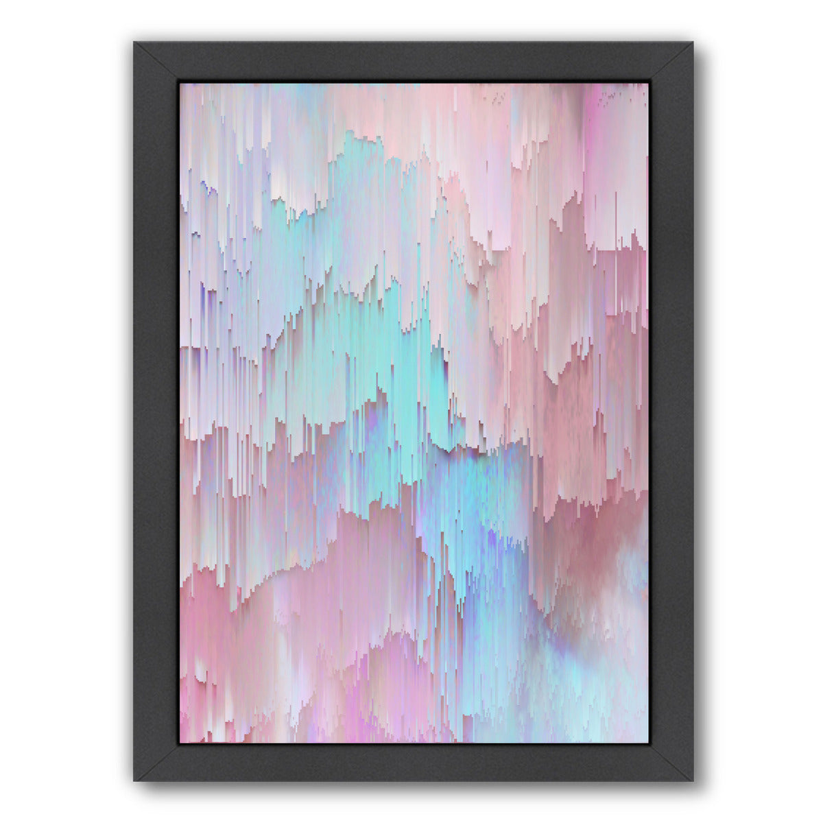 Light Blue And Pink Glitches by Emanuela Carratoni Framed Print - Americanflat