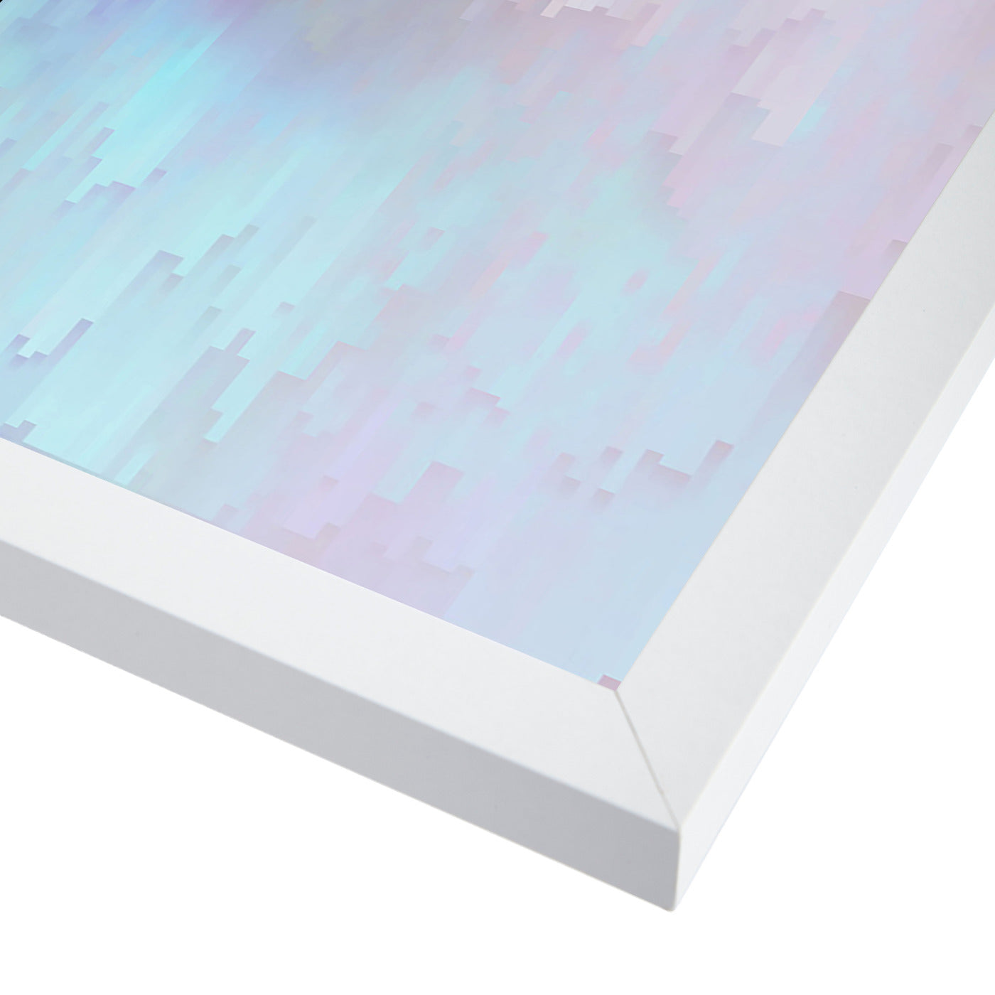 Light Blue And Pink Glitches by Emanuela Carratoni Framed Print - Americanflat