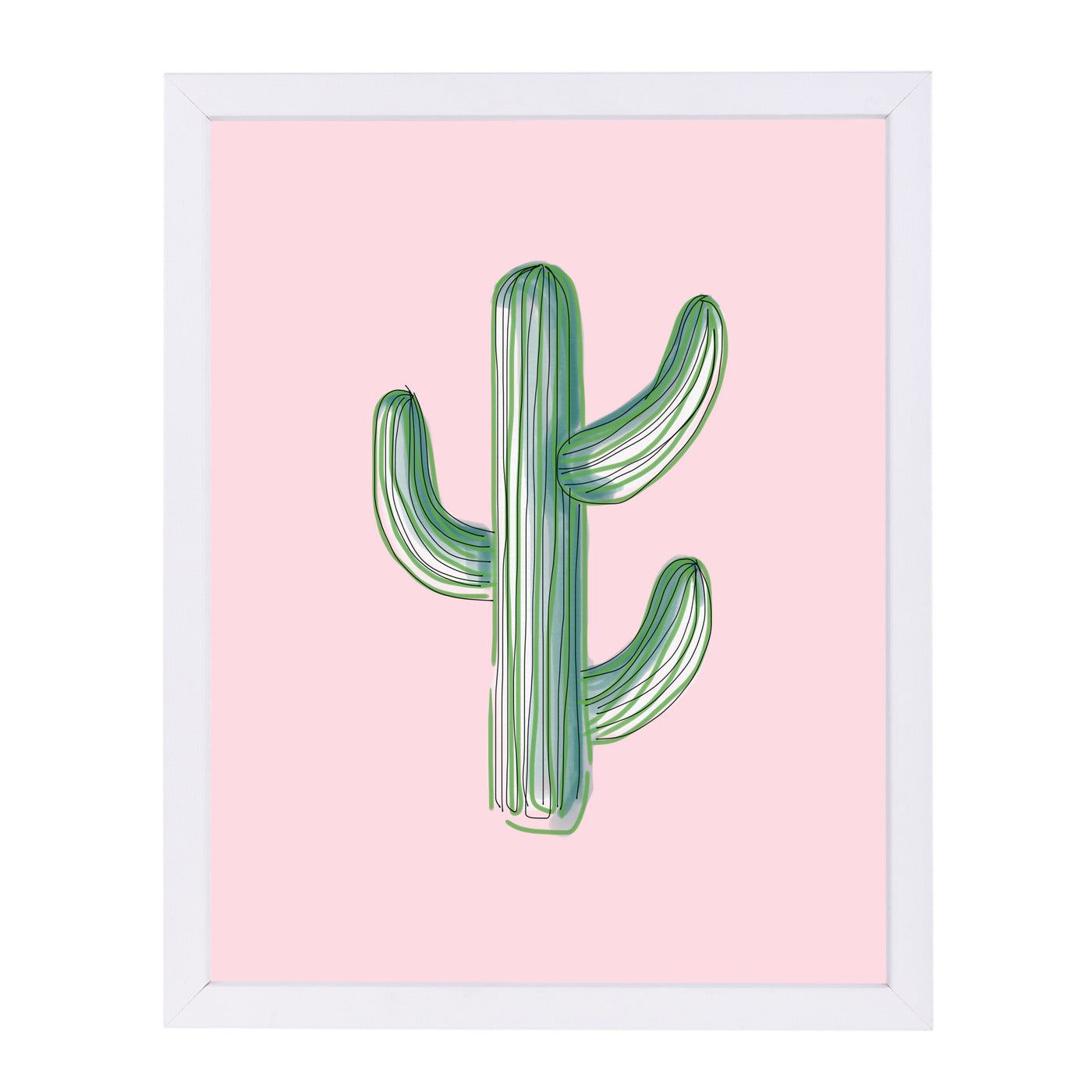 Lonely Cactus On Pink by Emanuela Carratoni Framed Print - Americanflat