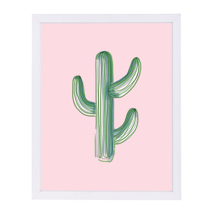 Lonely Cactus On Pink by Emanuela Carratoni Framed Print - Americanflat