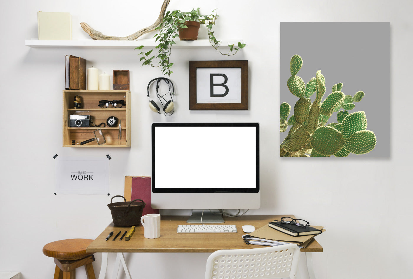 Minimal Cactus by Emanuela Carratoni Wrapped Canvas - Wrapped Canvas - Americanflat