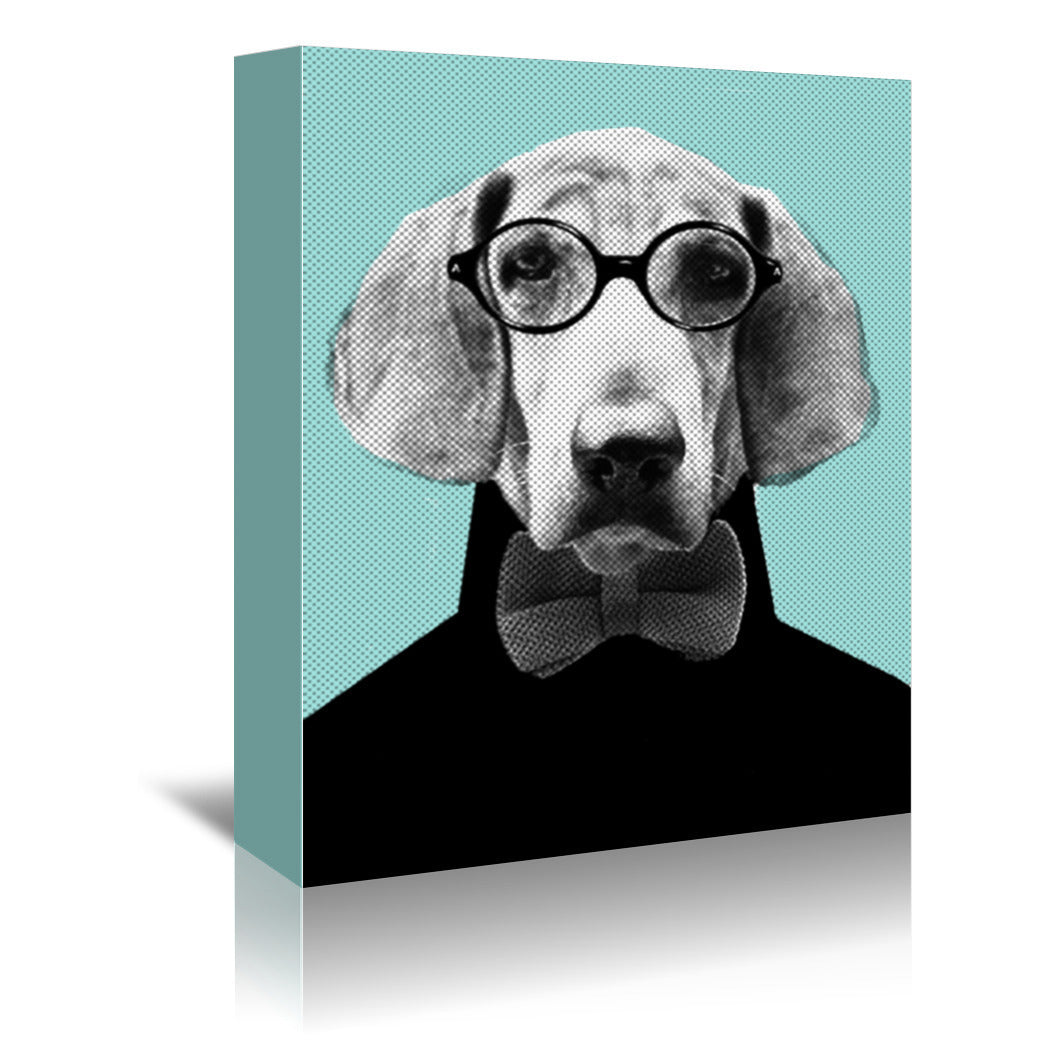 Mr. Italian Bloodhound The Hipster by Emanuela Carratoni Wrapped Canvas - Wrapped Canvas - Americanflat