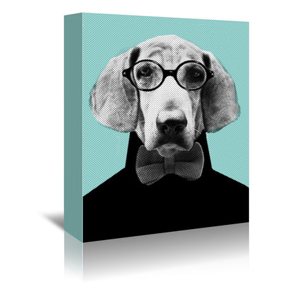 Mr. Italian Bloodhound The Hipster by Emanuela Carratoni Wrapped Canvas - Wrapped Canvas - Americanflat