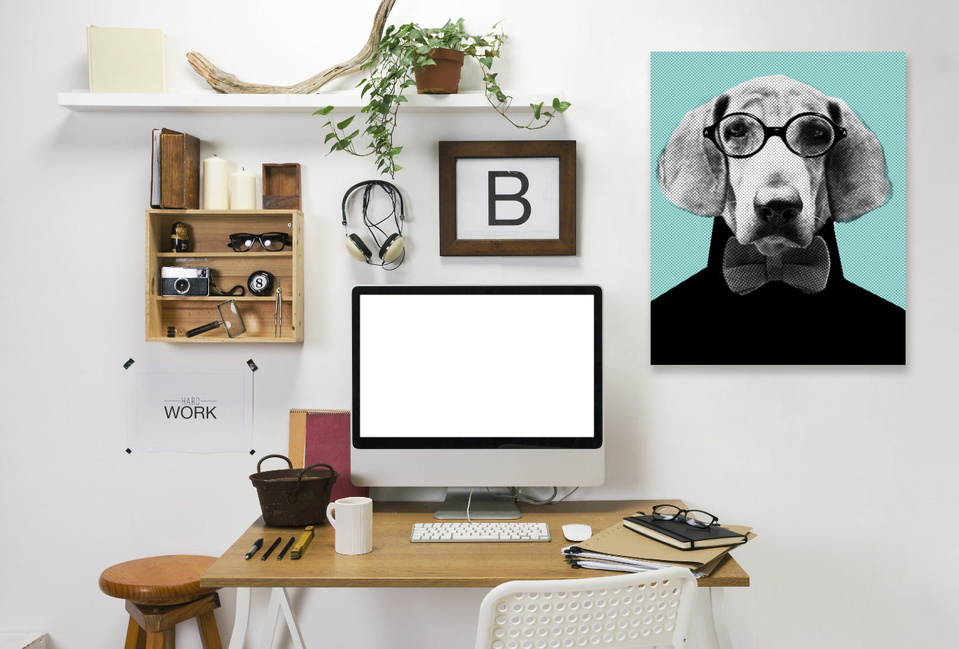 Mr. Italian Bloodhound The Hipster by Emanuela Carratoni Wrapped Canvas - Wrapped Canvas - Americanflat