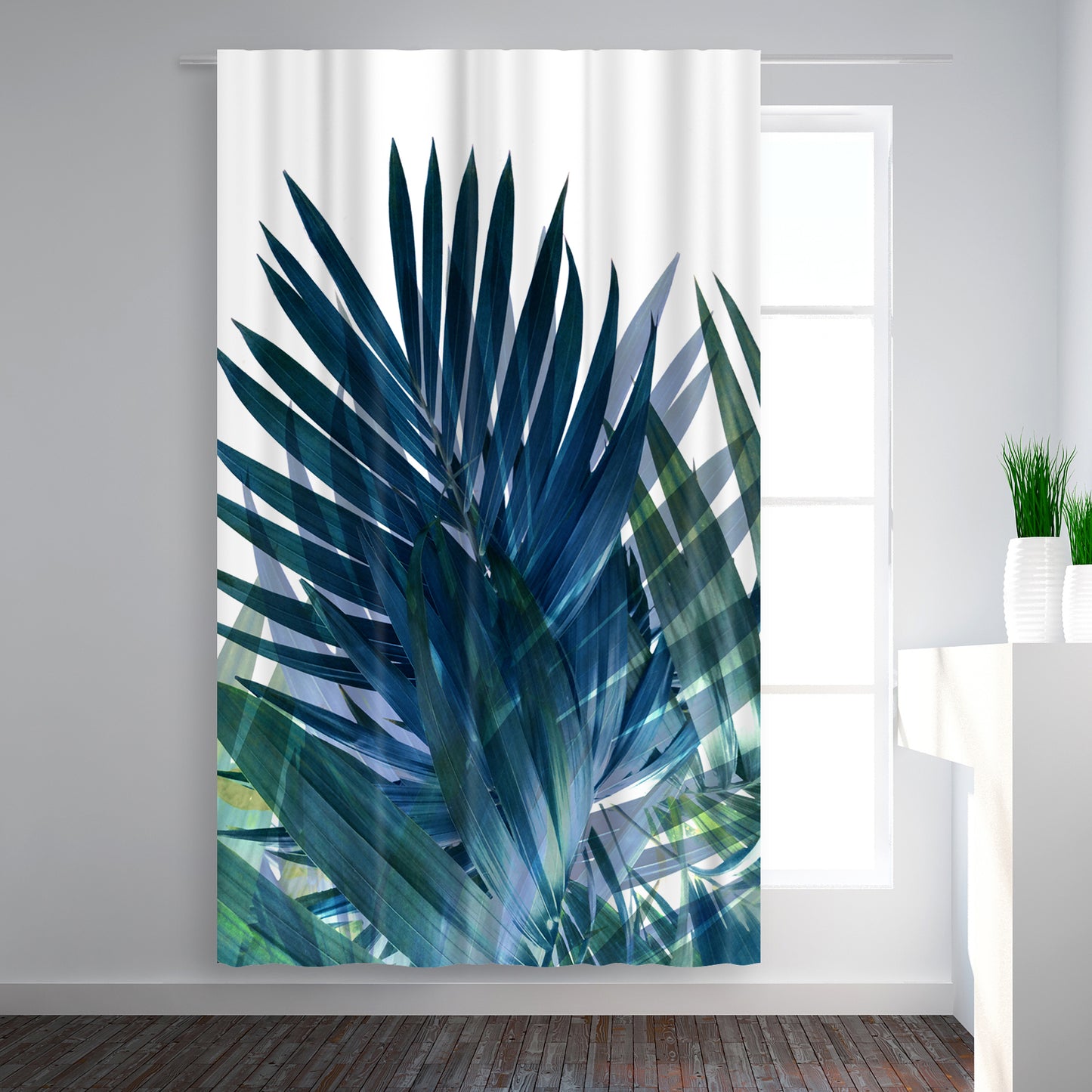 Blackout Curtain Single Panel - Palms Leaves by Emanuela Carratoni - Blackout Curtains - Americanflat