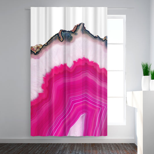 Blackout Curtain Single Panel - Pink Agate Slice by Emanuela Carratoni - Blackout Curtains - Americanflat
