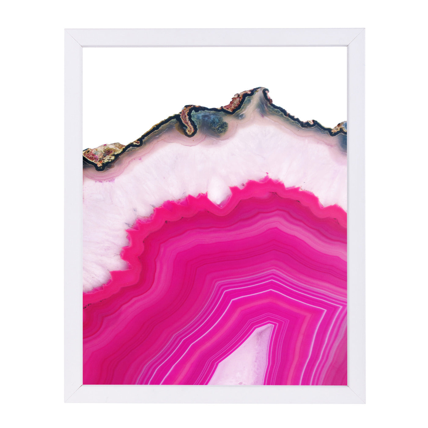 Pink Agate Slice by Emanuela Carratoni White Framed Print - Americanflat