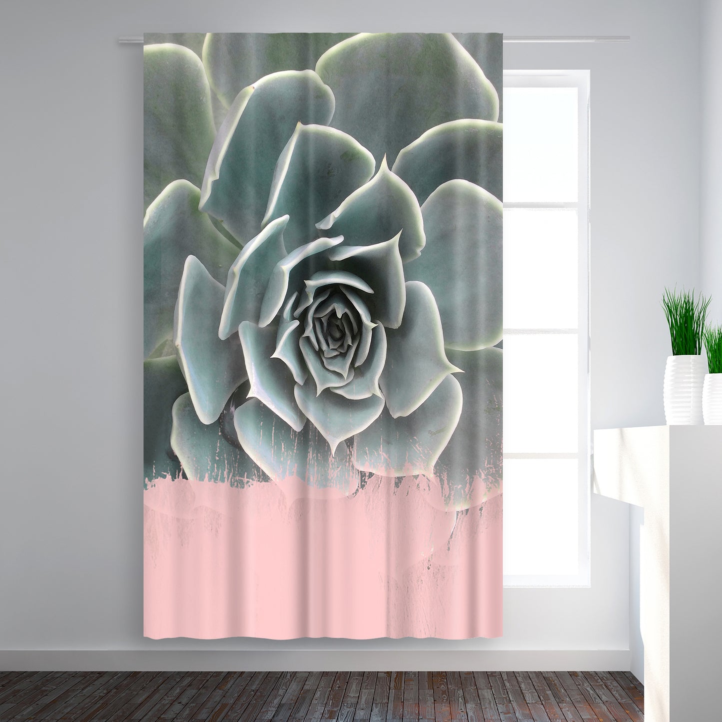 Blackout Curtain Single Panel - Pink On Succulent by Emanuela Carratoni - Blackout Curtains - Americanflat