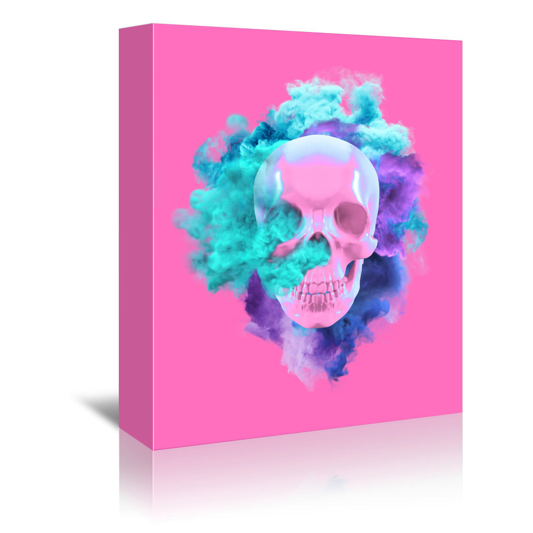 Pink Skull by Emanuela Carratoni Wrapped Canvas - Wrapped Canvas - Americanflat