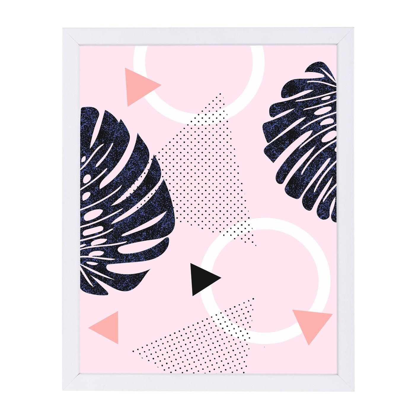 Shiny Monsteras On Pink by Emanuela Carratoni Framed Print - Americanflat