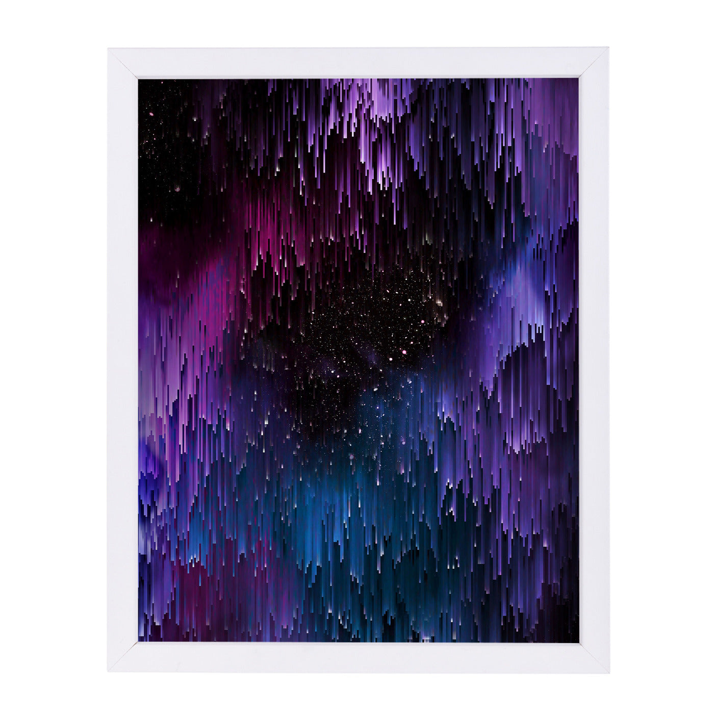 Ultraviolet Glitch Galaxy by Emanuela Carratoni Framed Print - Americanflat