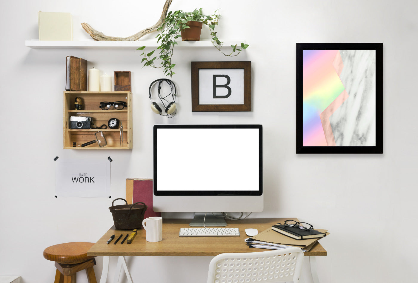 Unicorn Marble by Emanuela Carratoni Black Framed Print - Americanflat