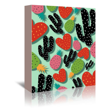 Cactus Love & Pineapples by Susana Paz Wrapped Canvas - Wrapped Canvas - Americanflat