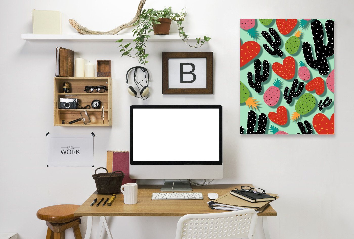 Cactus Love & Pineapples by Susana Paz Wrapped Canvas - Wrapped Canvas - Americanflat