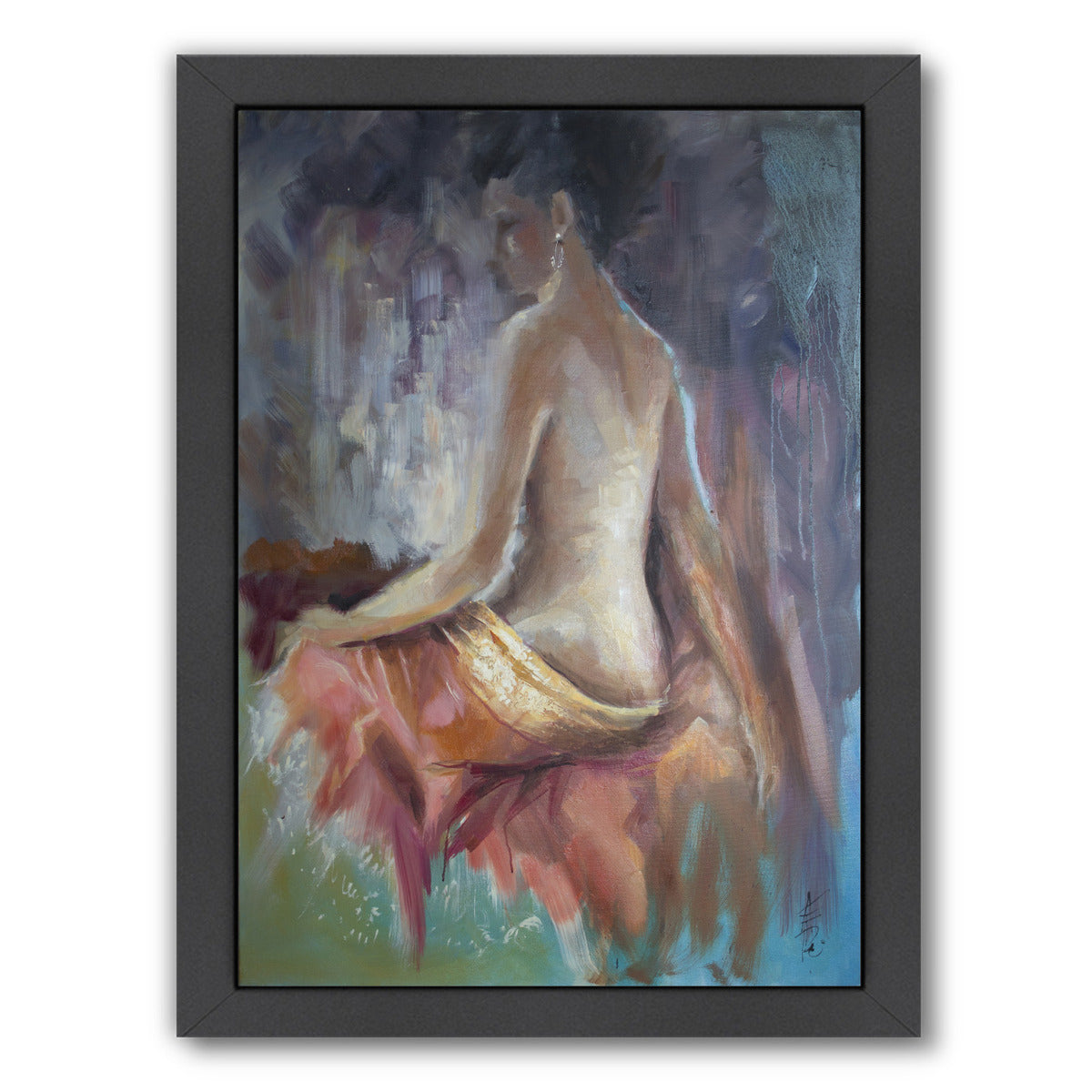 Girl With Earing by Anne Farrall Doyle Framed Print - Americanflat