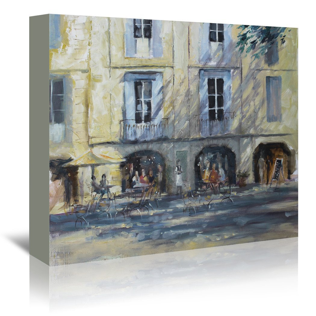 Cafe Scene by Anne Farrall Doyle Wrapped Canvas - Wrapped Canvas - Americanflat