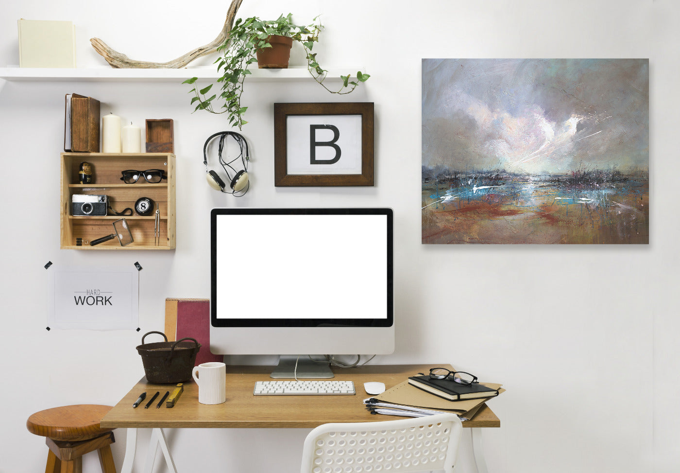 Clouds Above River  2 by Anne Farrall Doyle Wrapped Canvas - Wrapped Canvas - Americanflat