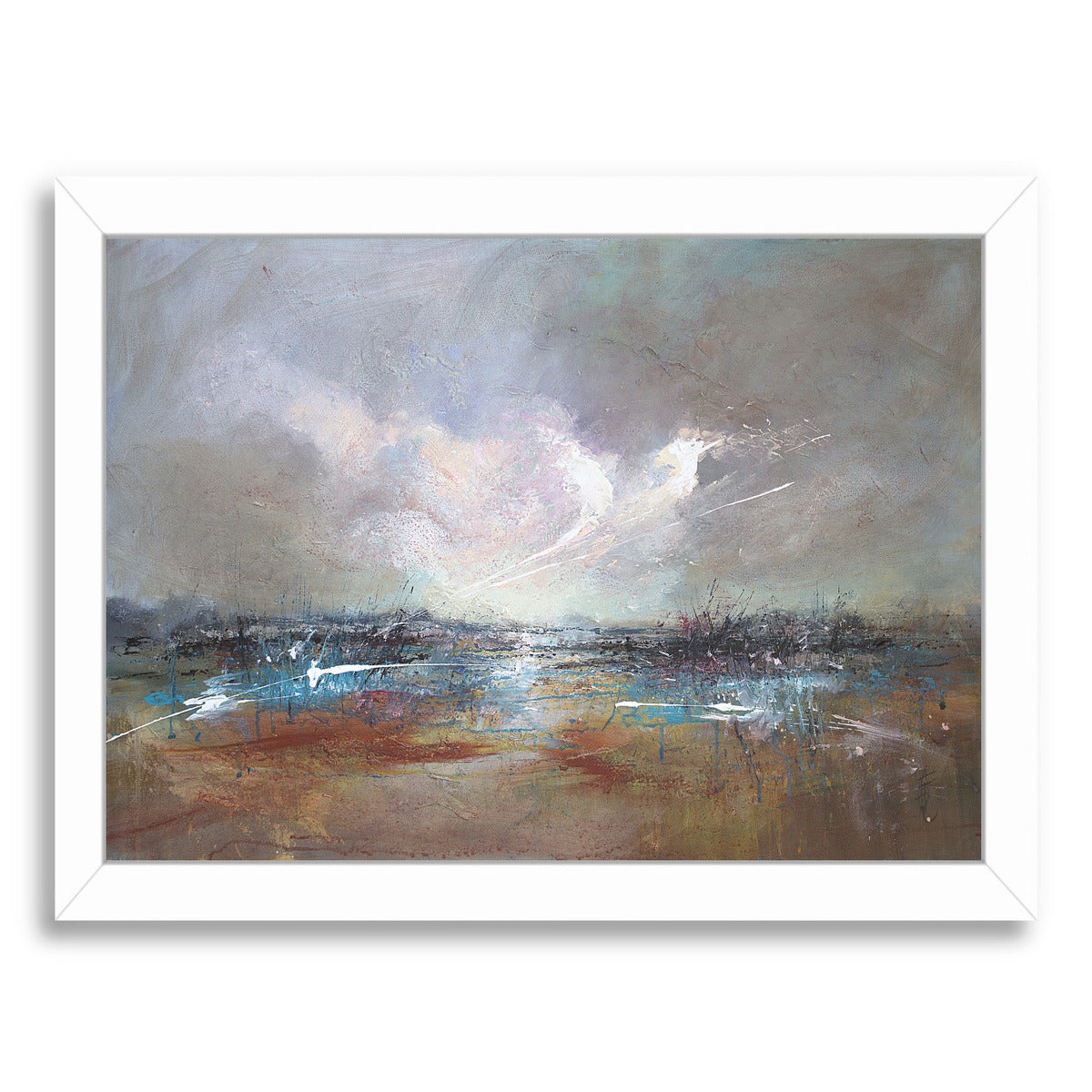 Clouds Above River  2 by Anne Farrall Doyle Framed Print - Americanflat